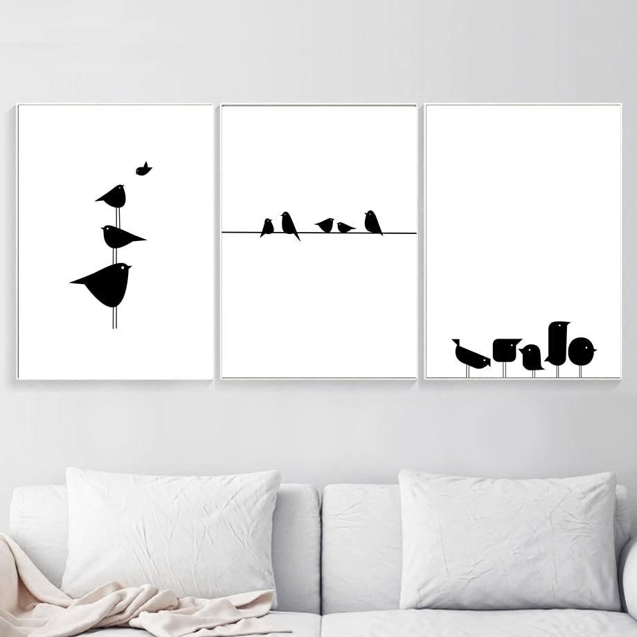 Bird On A Wire Black White Wall Art Gallery Wall Gallery Wallrus Free Worldwide Shipping