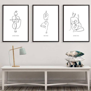 yoga line drawings gallery wall art pictures gallery wallrus free worldwide shipping usd