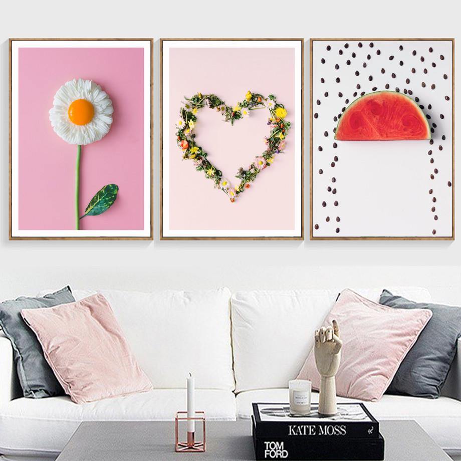 Nordic Eggs Breakfast Modern Home Decoration Flower Watermelon Fruit Canvas Painting Wall Art Picture Kitchen Posters No Frame Gallery Wallrus Free Worldwide Shipping