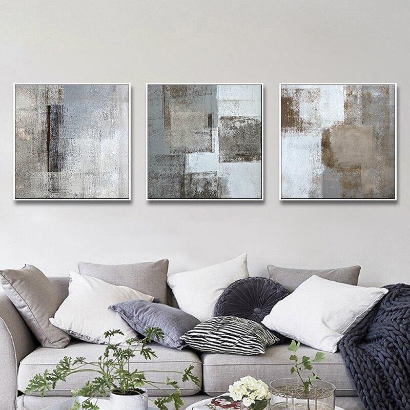 Grey Abstract Minimalist Square Gallery Wall Art Prints Gallery Wallrus Free Worldwide Shipping