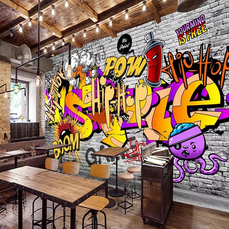 3d Hip Hop Street Graffiti Wall Mural