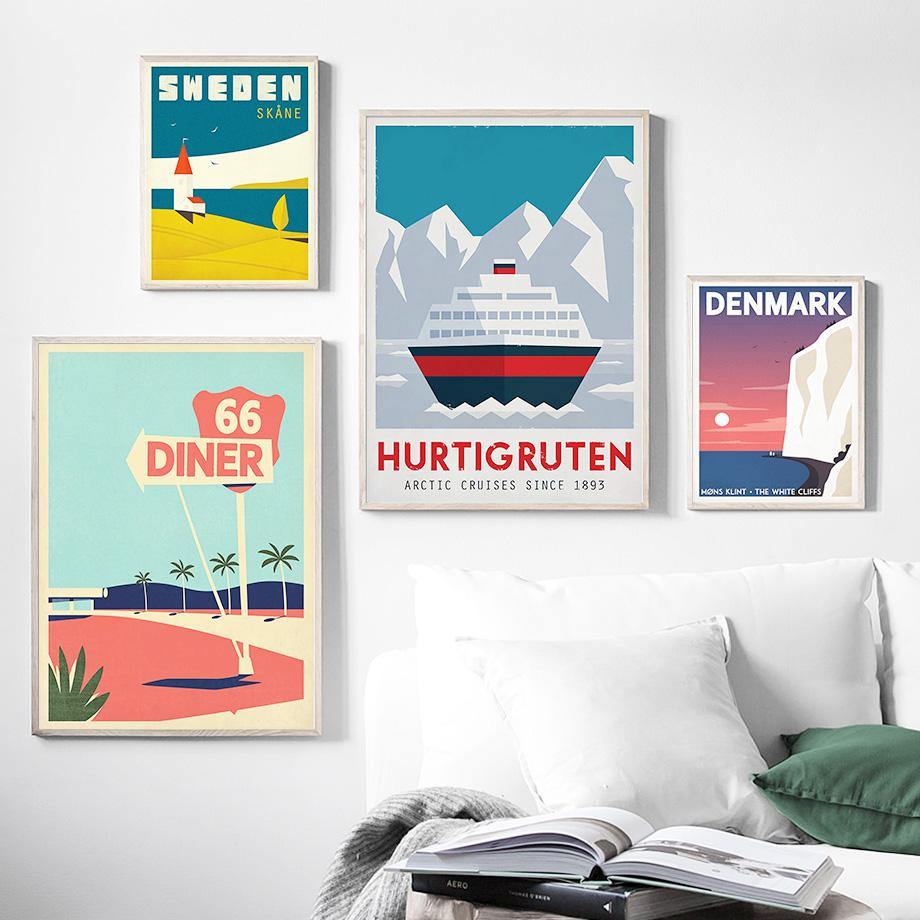 Scandinavian Retro Vintage Poster Wall Art Gallery Prints Gallery Wallrus Free Worldwide Shipping