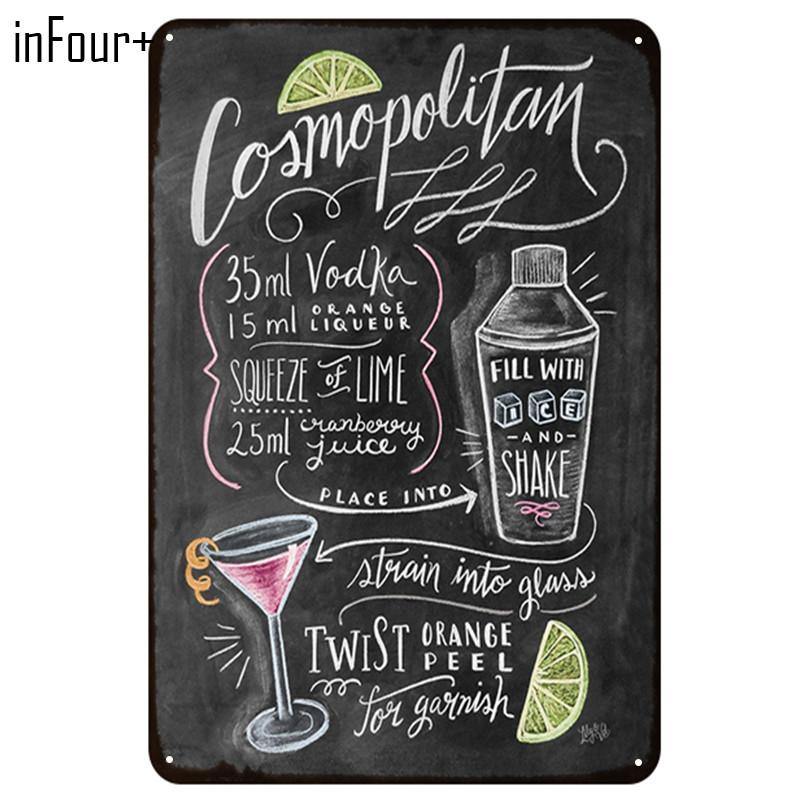 Blackboard Cocktails Metal Wall Signs from Gallery Wallrus | Eclectic Wall Art & Decor with Worldwide Shipping