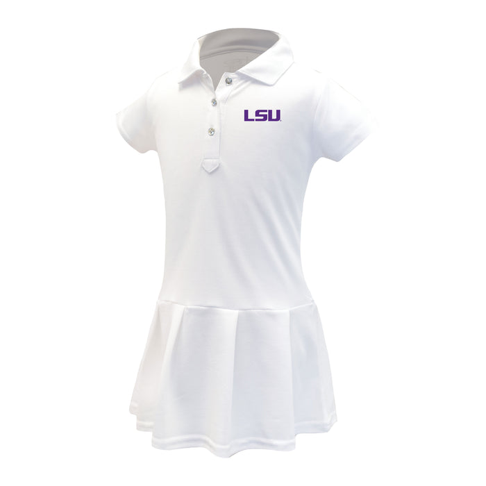 girls white polo dress