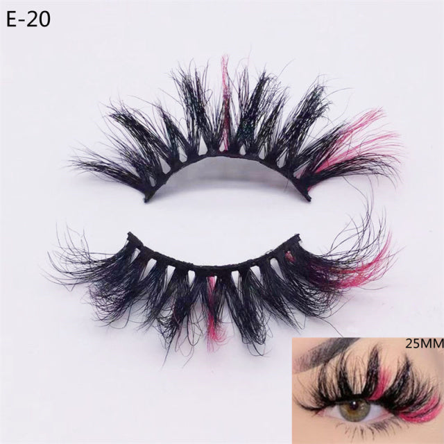 Hand Made 3D Mink Eyelashes Colorful 100% Mink Lashes