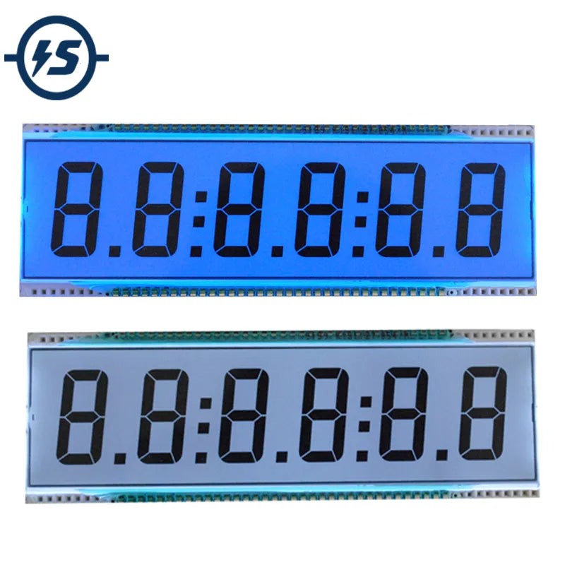 Reflection ED139 6 Digit 7 Segment LCD Display Screen Static Driving TN Positive Display 5V 137.16 x 46.38 x 2.8mm