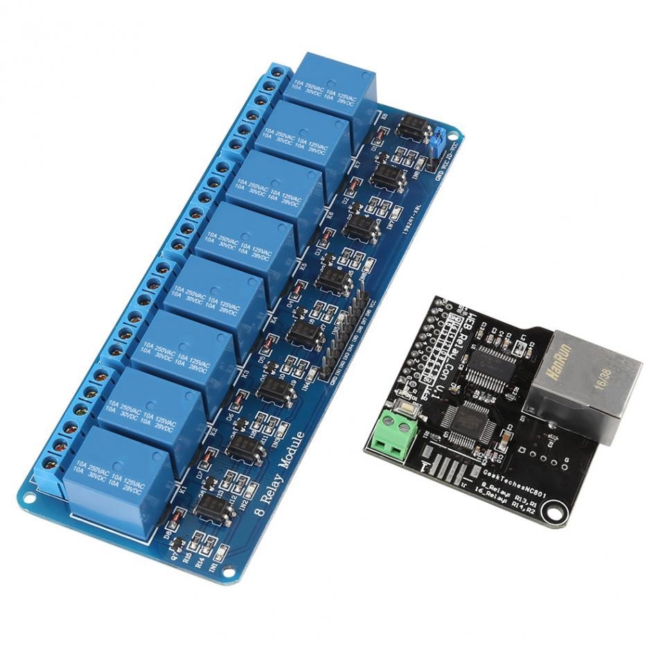 Ethernet Control Module Lan Wan Network Web Server Control Module RJ45 Port with 8-Channel Relay Control Module dual TCP Relays