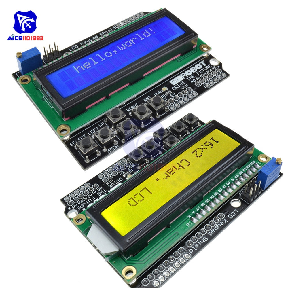 Keypad Shield LCD1602 1602 LCD Display ATMEGA328 ATMEGA2560 for Raspberry Pi Arduino UNO R3 Blue/Yellow Backlight