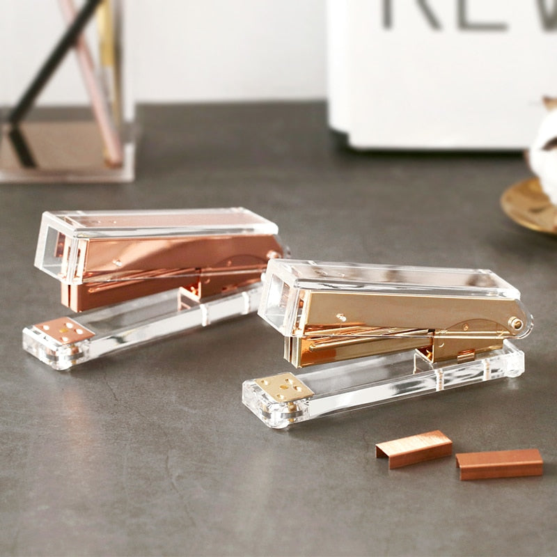 Rose Gold Or Gold Metal Stapler Office School Supplies Boss Girl