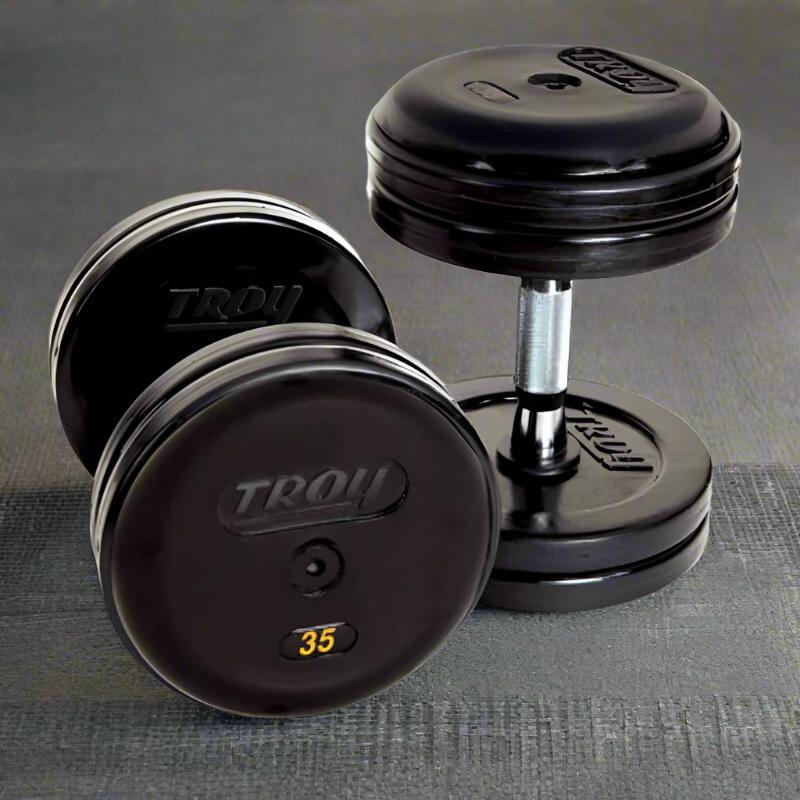 TROY RUFDC-R Rubber Encased Pro Style Dumbbell Set Contoured Handles