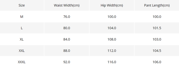 size chart