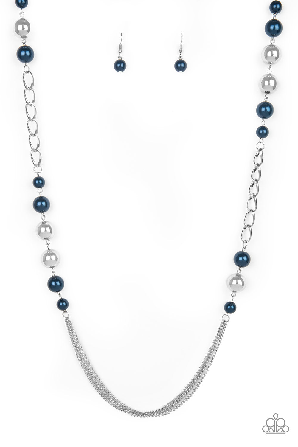blue pearl necklace and earrings