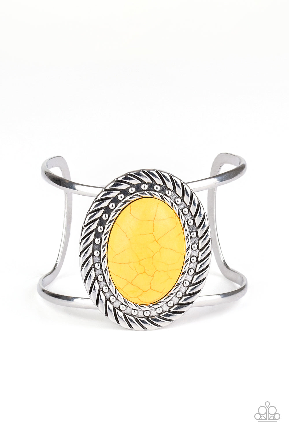 silver bracelet yellow stone