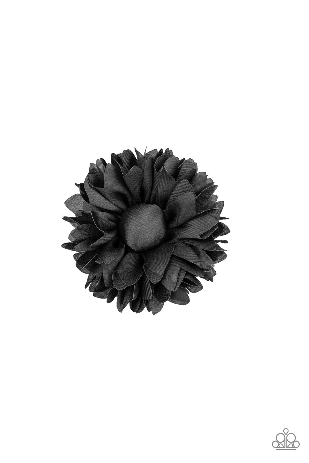 black flower hair clip