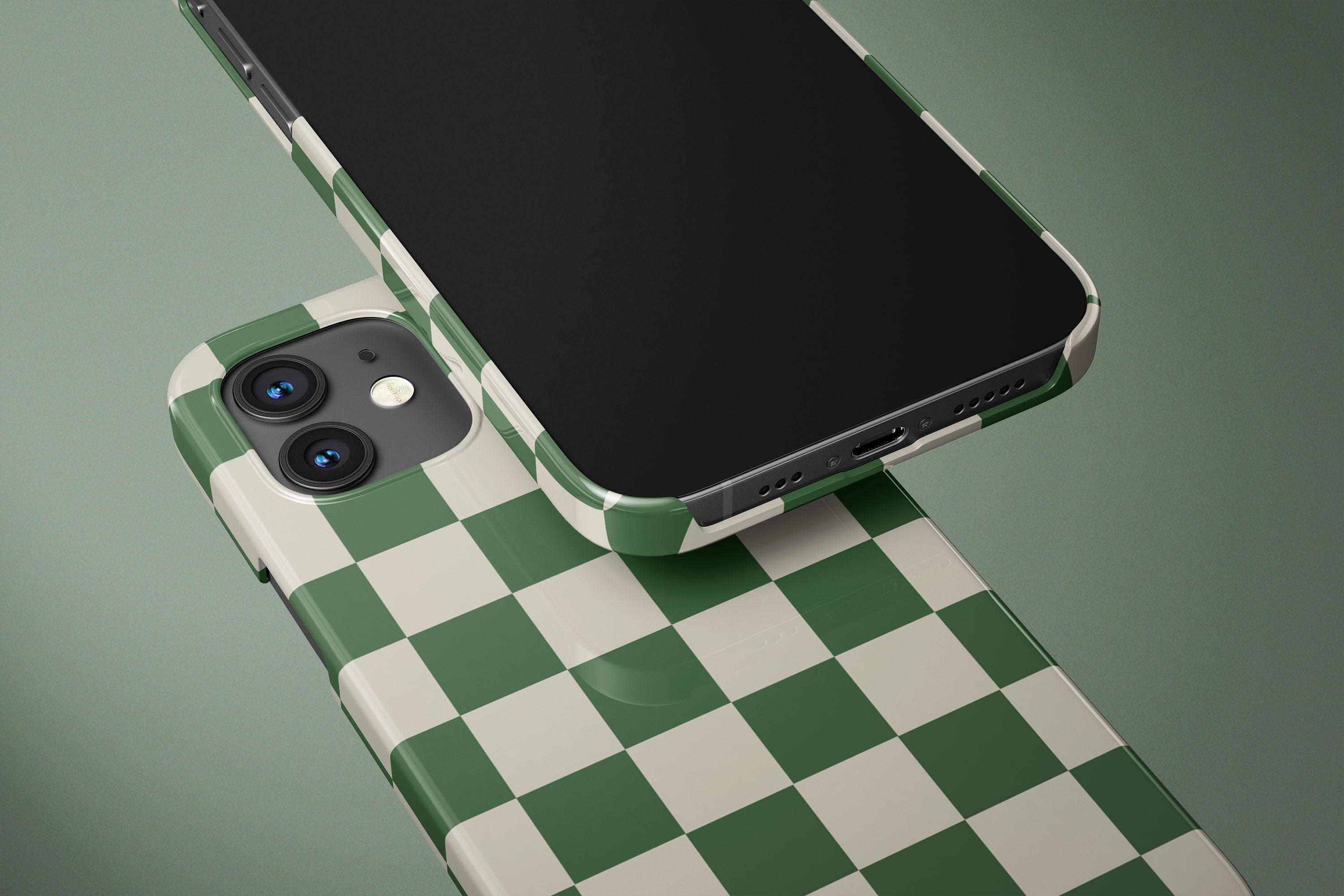 Green Checkers Phone Case