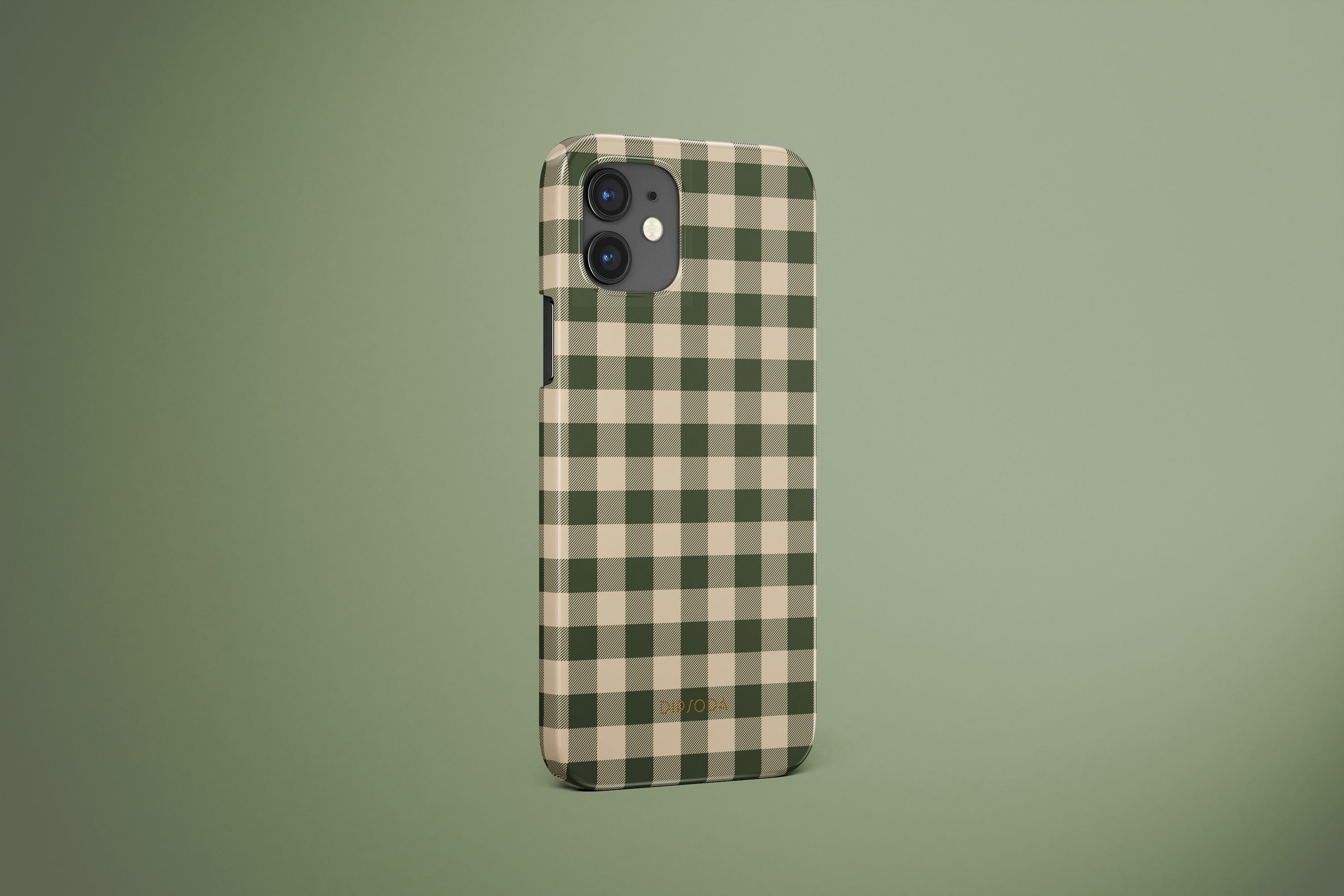 Heritage Green Beige Checkers Protective Phone Case