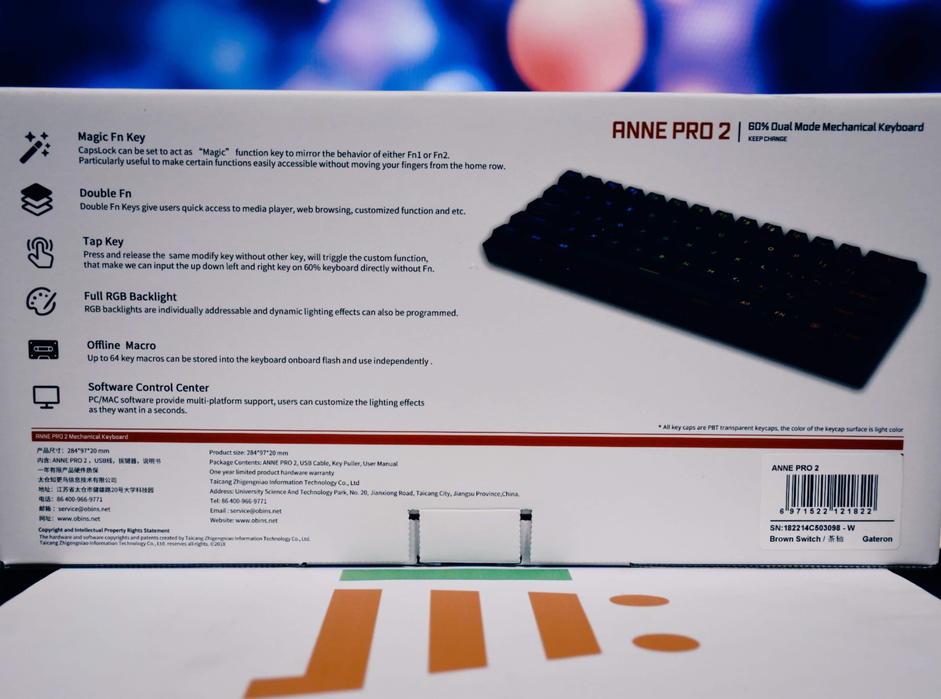 Anne pro2 pro 2 rgb 61 keys mechanical gaming keyboard 60% bluetooth 4.0 type-c cherry and gateron switch