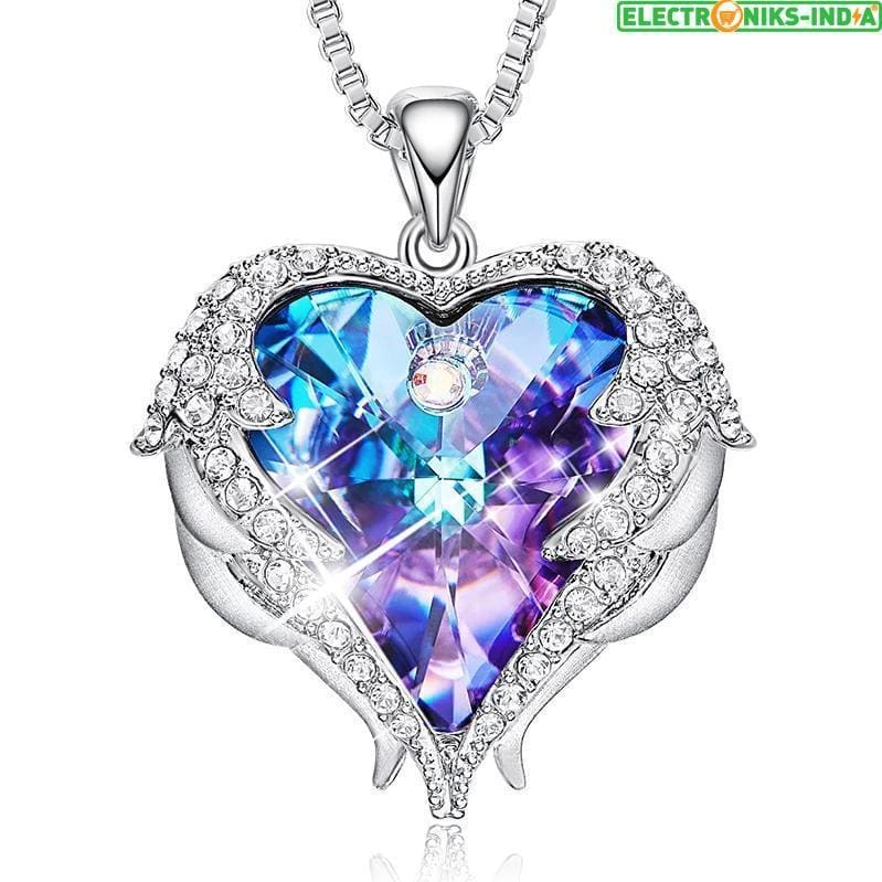 Angel Wings Heart Swarovski Crystal Pendant Necklace | Fruugo UK