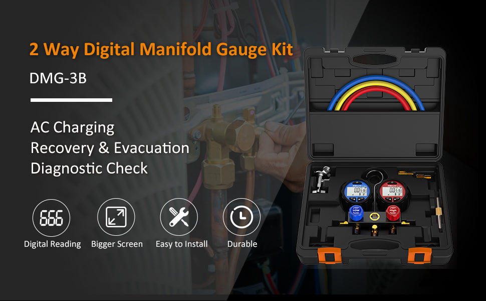 Elitech Air Conditioner Gauge Kit DMG-3B Refrigerants R134A Carry Case –  Elitech Technology, Inc.