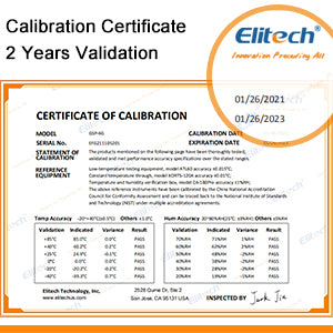 Elitech Digital Data Logger Calibration Certificate