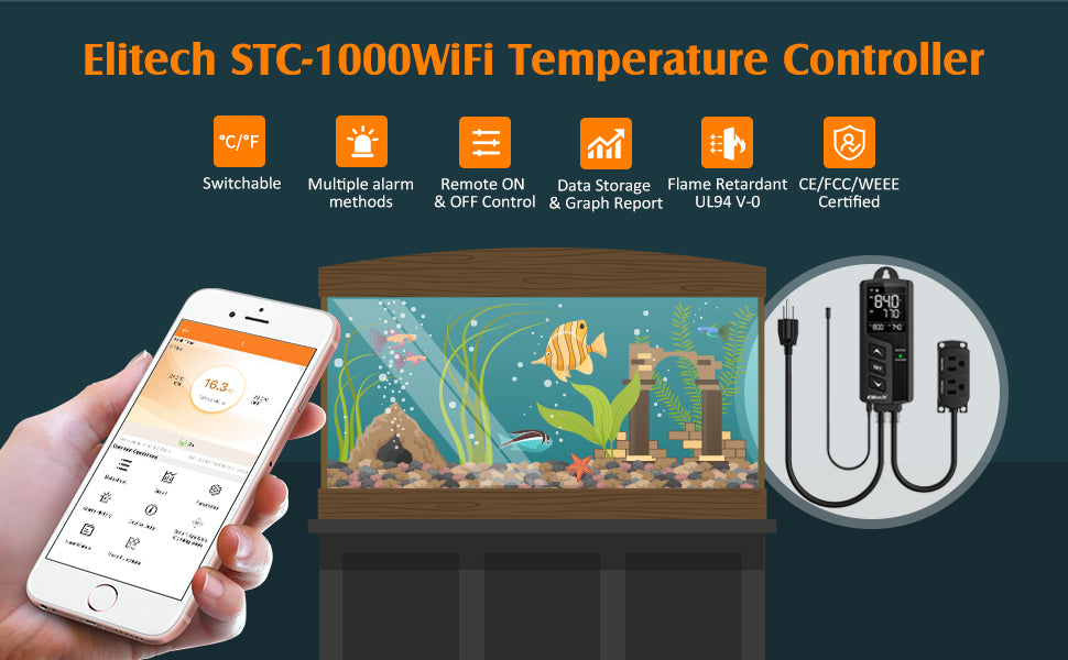 Elitech STC-1000WiFi Temperature Controller Thermostat Remote Monitoring Greenhouse 110V
