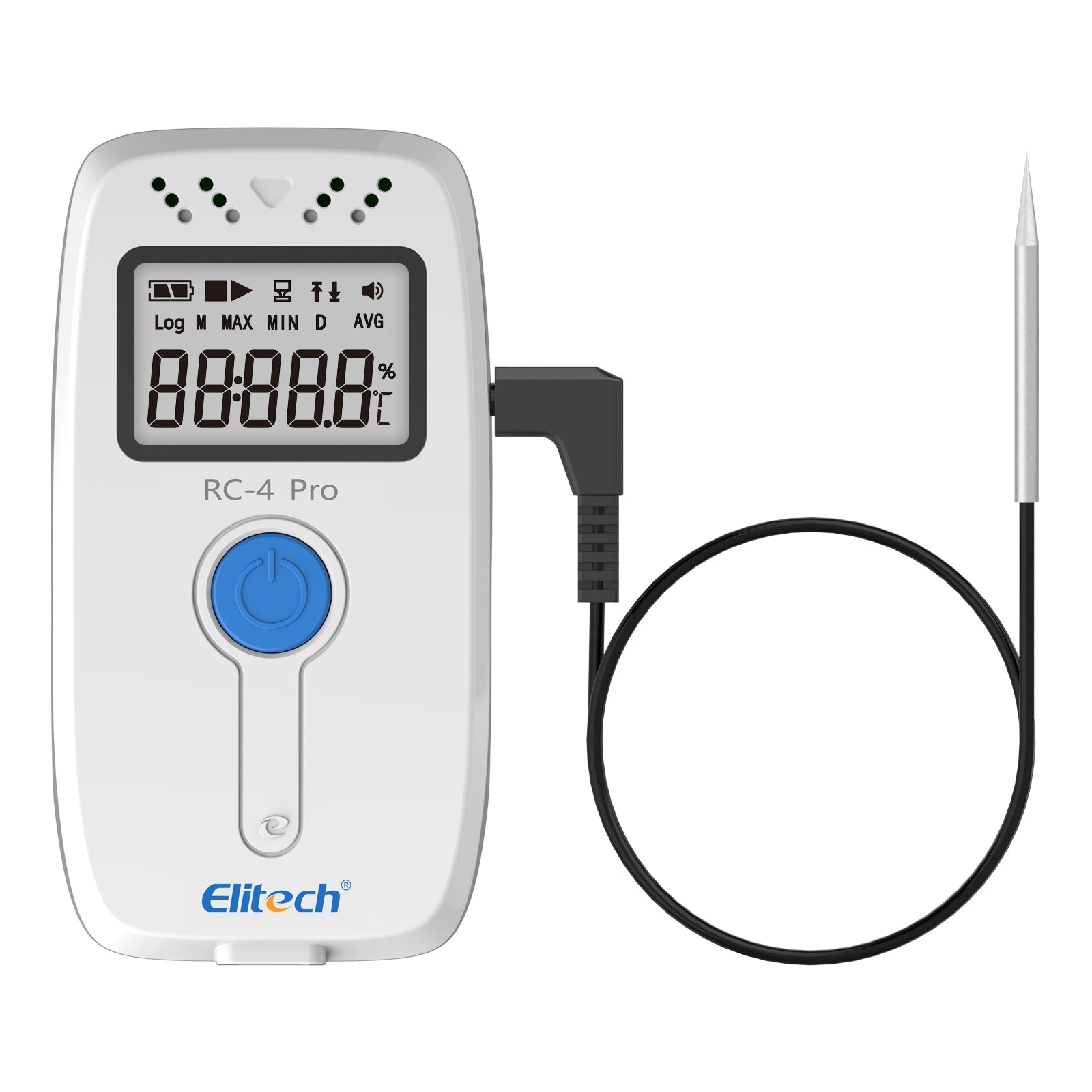 (Pre-order)Elitech PDF USB Digital Temperature Data Logger Reuseable Recorder DDL 64000 Points High Accuracy, Shadow Data, Built-in Buzzer, Auto PDF CSV Report, Windows/MacOS Software, RC-4 Pro, RC-4H Pro