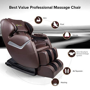 Real Relax Full Body Zero Gravity Affordable Shiatsu Massage Chair Recliner With Heat And Foot Rollers Brown Health Personal Care