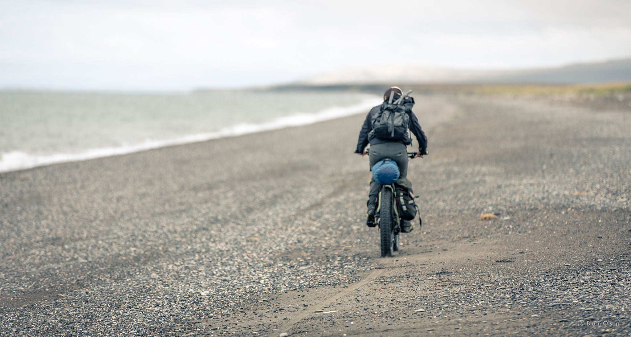 Fat biking on a beach