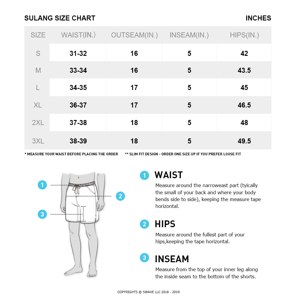 mesh shorts size chart