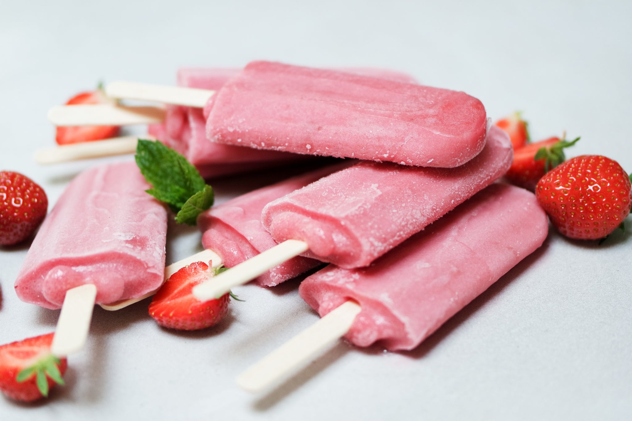 Strawberry Hemp Milk Popsicles