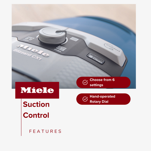 Miele Blizzard CX1 canister vacuum suction control