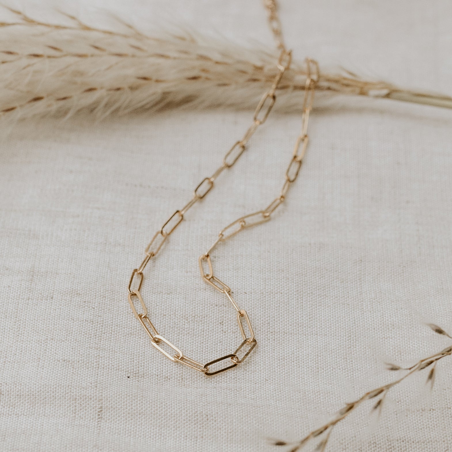 Delicate Gold Filled paperclip chain bracelet