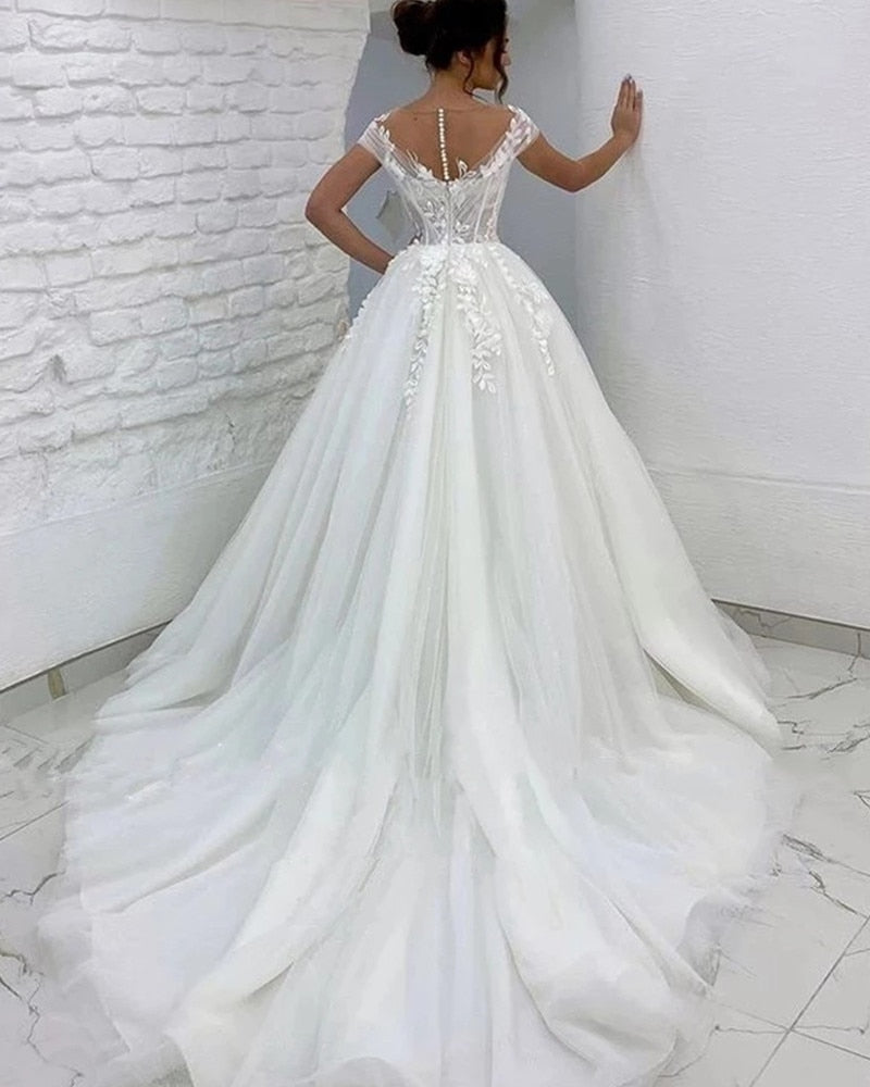 Pricess Ball Gown Wedding Dress 3D Flowers Off The Shoulder Bridal Gow ...