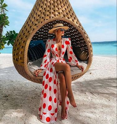 2021 Printed Cover-ups Sexy Beach Dress Women Halter Sling Chiffon Bea – Bella  Fancy Dresses US