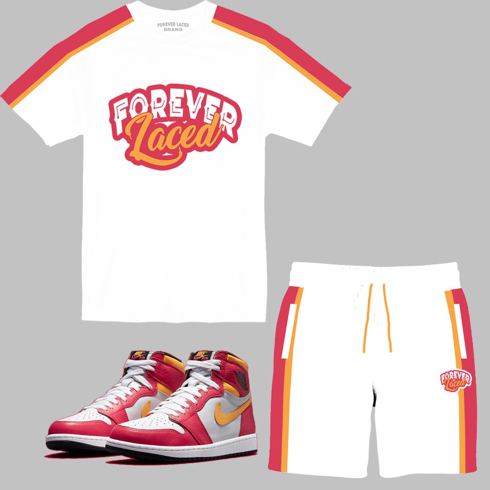 Forever Laced Short Set to match Retro Jordan 1 Light Fusion Red