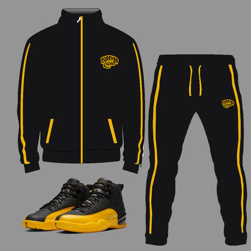 black and yellow jordan sweatsuit