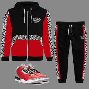 red and white jordan sweatsuit