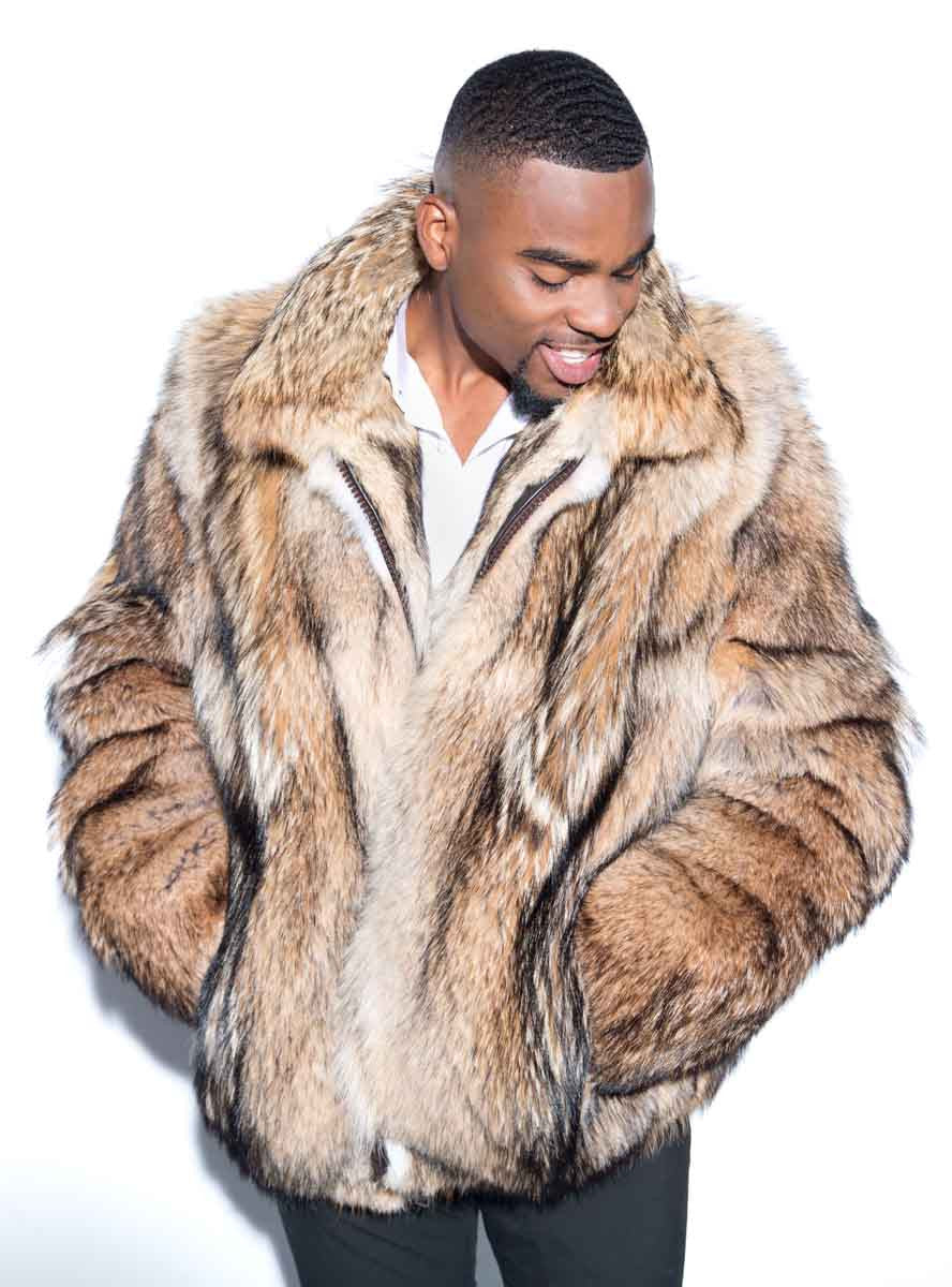 Men's Coyote Fur Jacket is the look of masculine luxury. This well ...