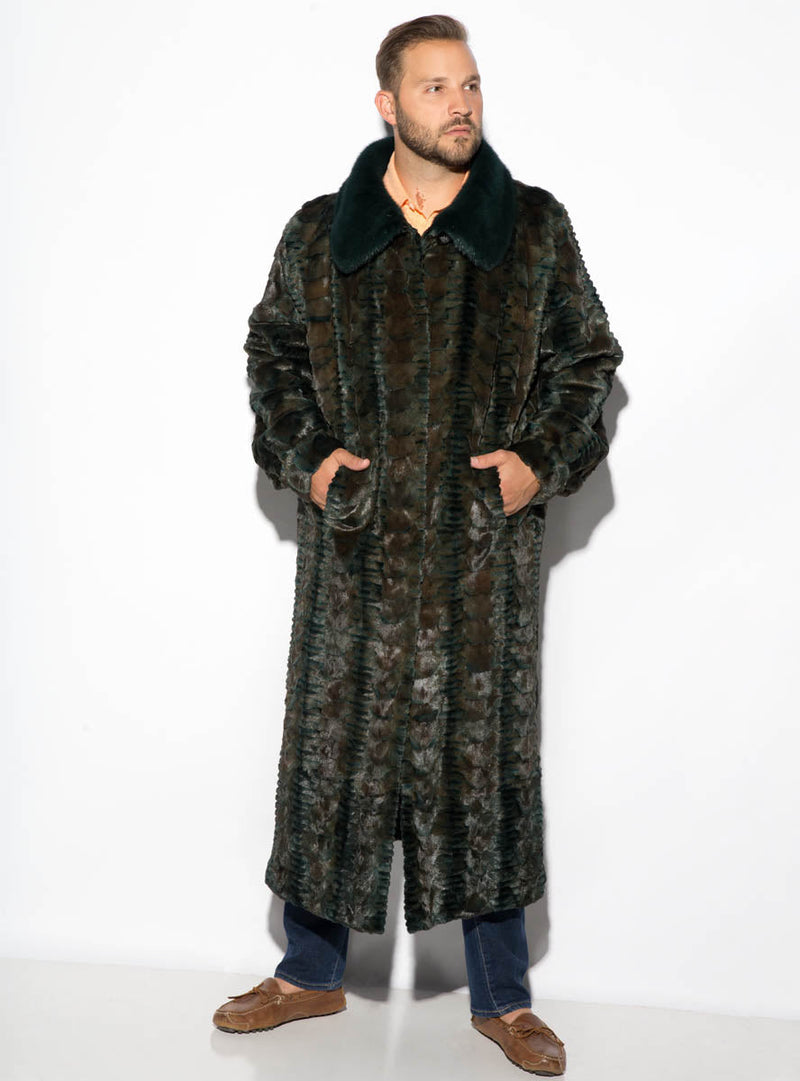 Men's Full Length Mink Fur Coat with Mink Fur Collar – Henig Furs