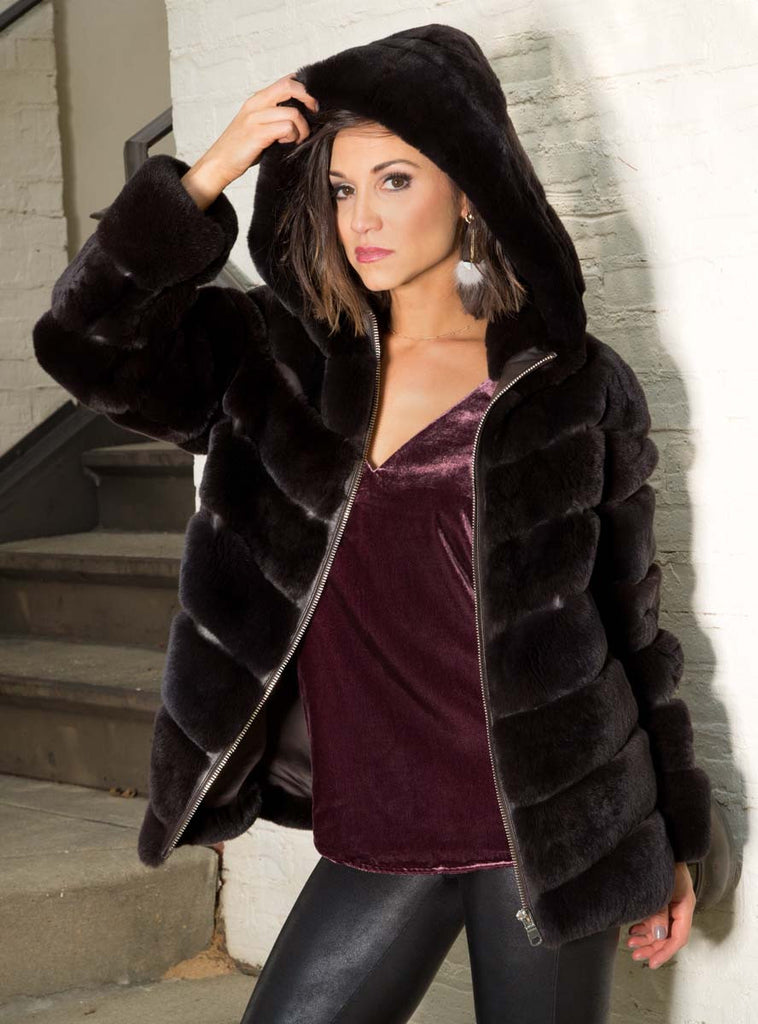 Reversible Rex Rabbit Fur Jacket – Gorski Montreal