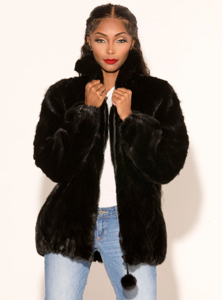 15867 Mink Bomber Jacket