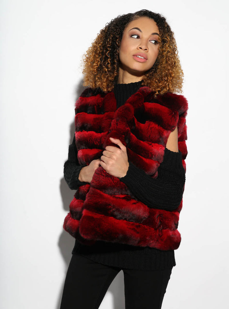 red fur vest