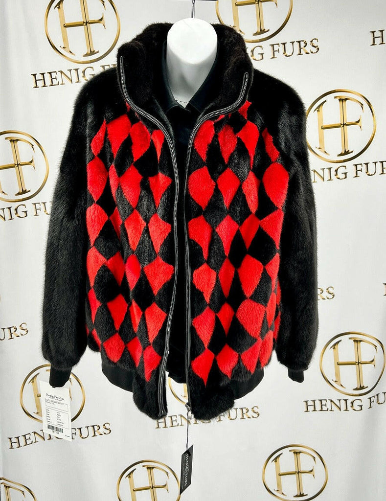 Multi Color Mink Fur Bomber Jacket | Henig Furs