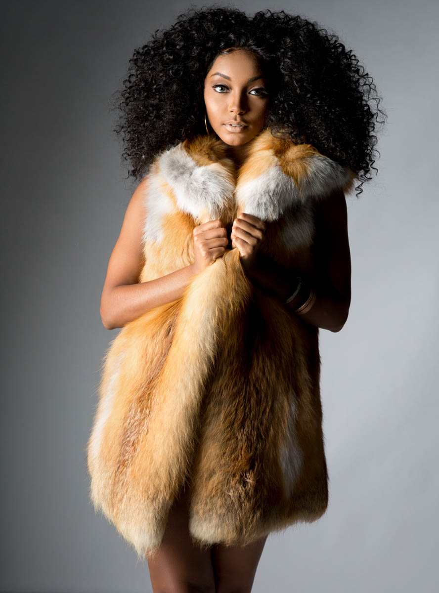 Tipped Coyote Faux Fur Every-Wear Vest -Fabulous-Furs