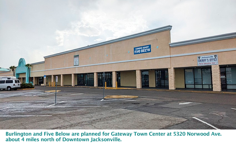 Burlington and Five Below are planned for Gateway Town Center at 5320 Norwood Ave. about 4 miles north of Downtown Jacksonville.