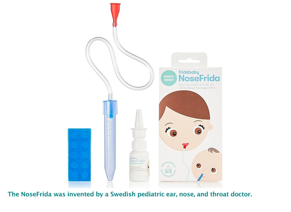 The NoseFrida was invented by a Swedish pediatric ear, nose, and throat doctor.