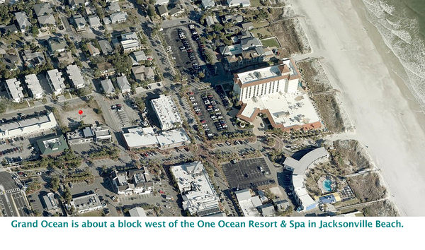 Grand Ocean is about a block west of the One Ocean Resort & Spa in Jacksonville Beach.