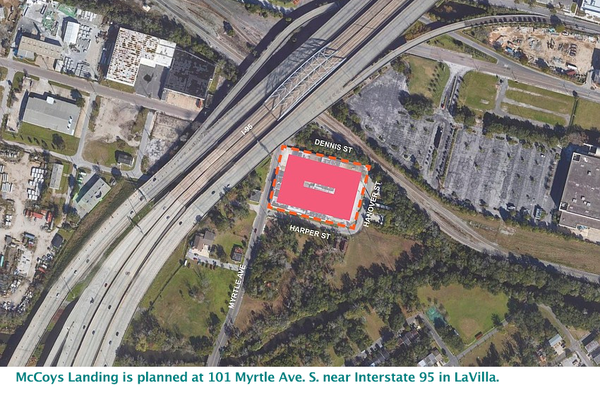 McCoys Landing is planned at 101 Myrtle Ave. S. near Interstate 95 in LaVilla.