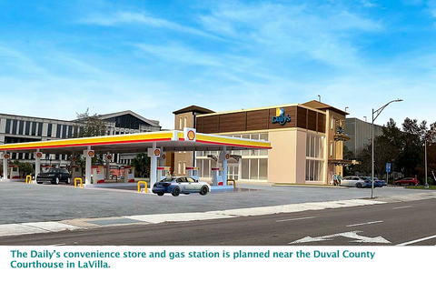 The Daily’s convenience store and gas station is planned near the Duval County Courthouse in LaVilla.