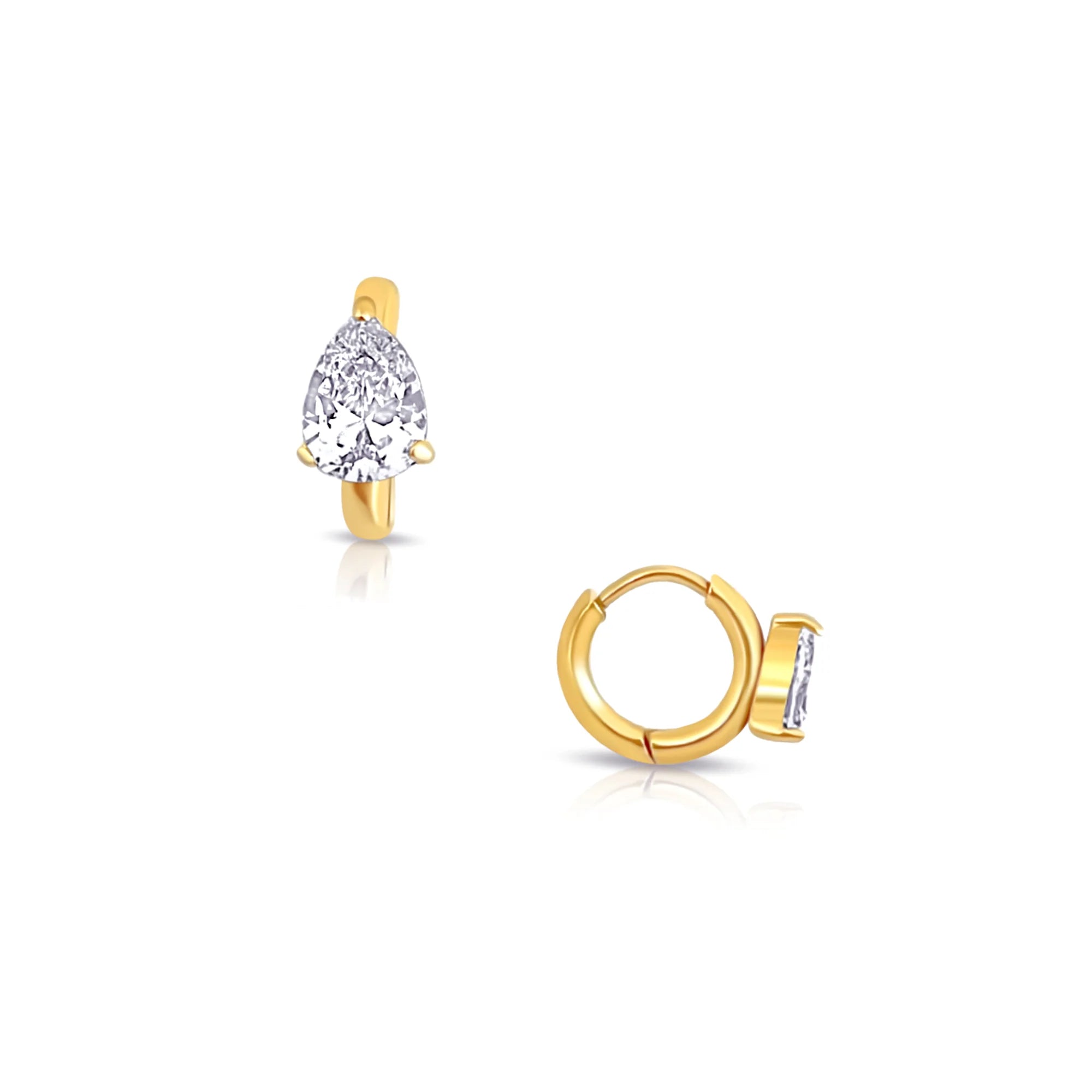 Ellie Vail Colette Pear Huggie Gold Hoop Earring